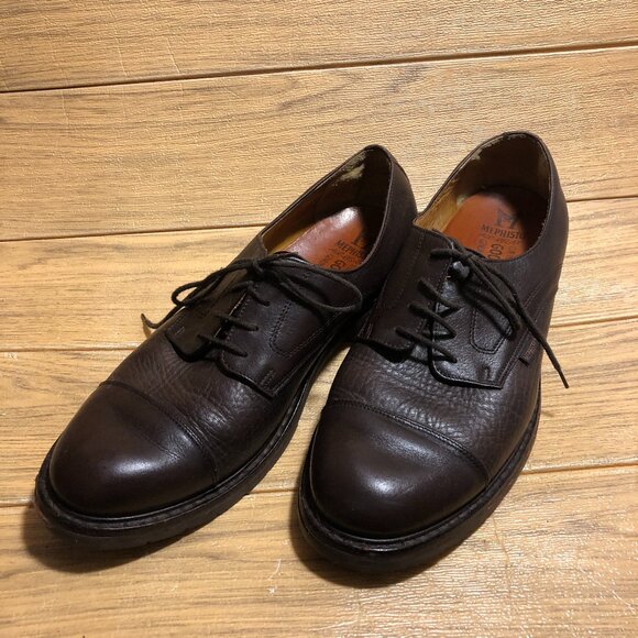 Mephisto men dark brown leather derby's, 11 - Picture 1 of 16